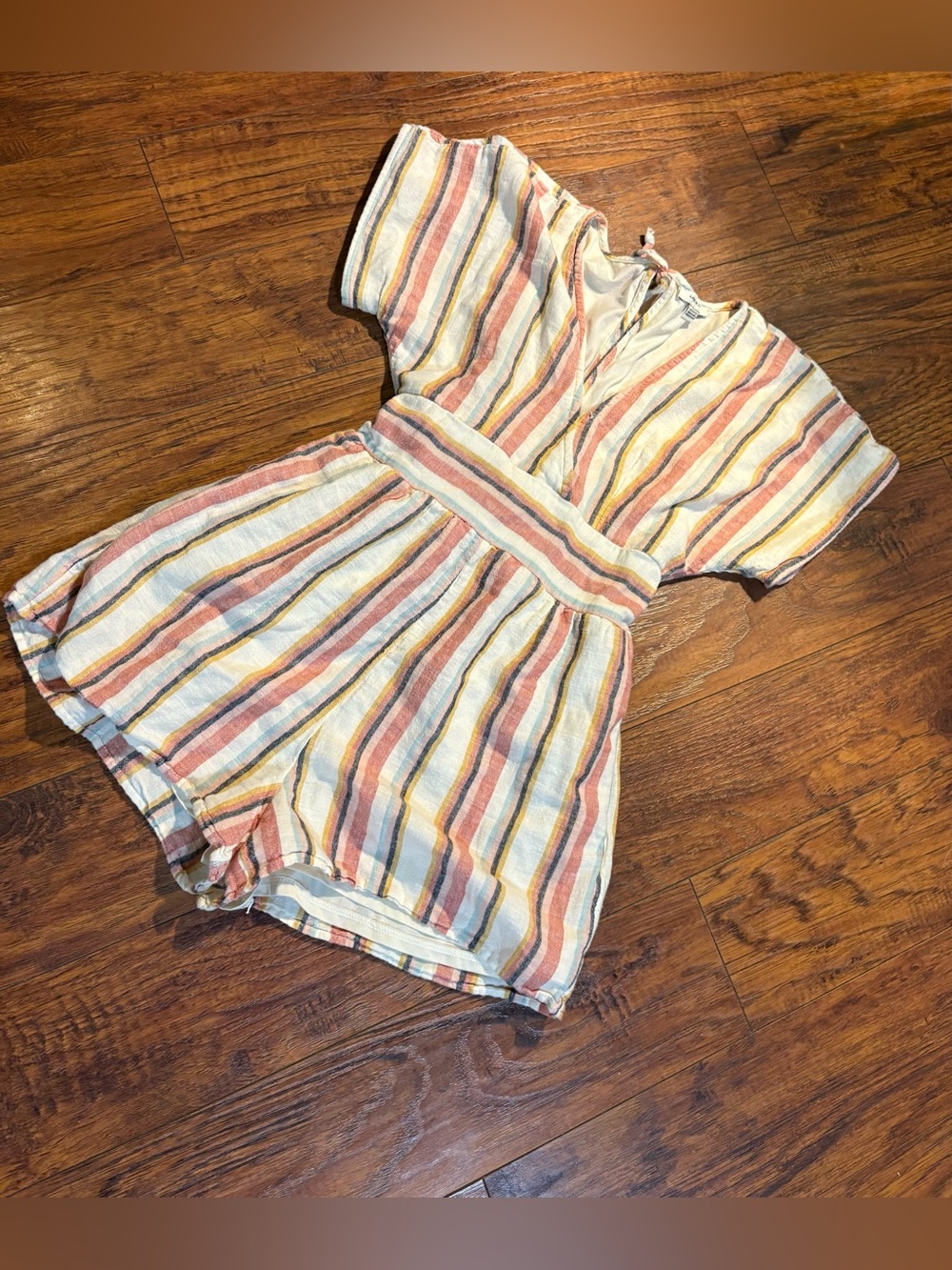 American Eagle Outfitters women’s size XS striped tie back romper
